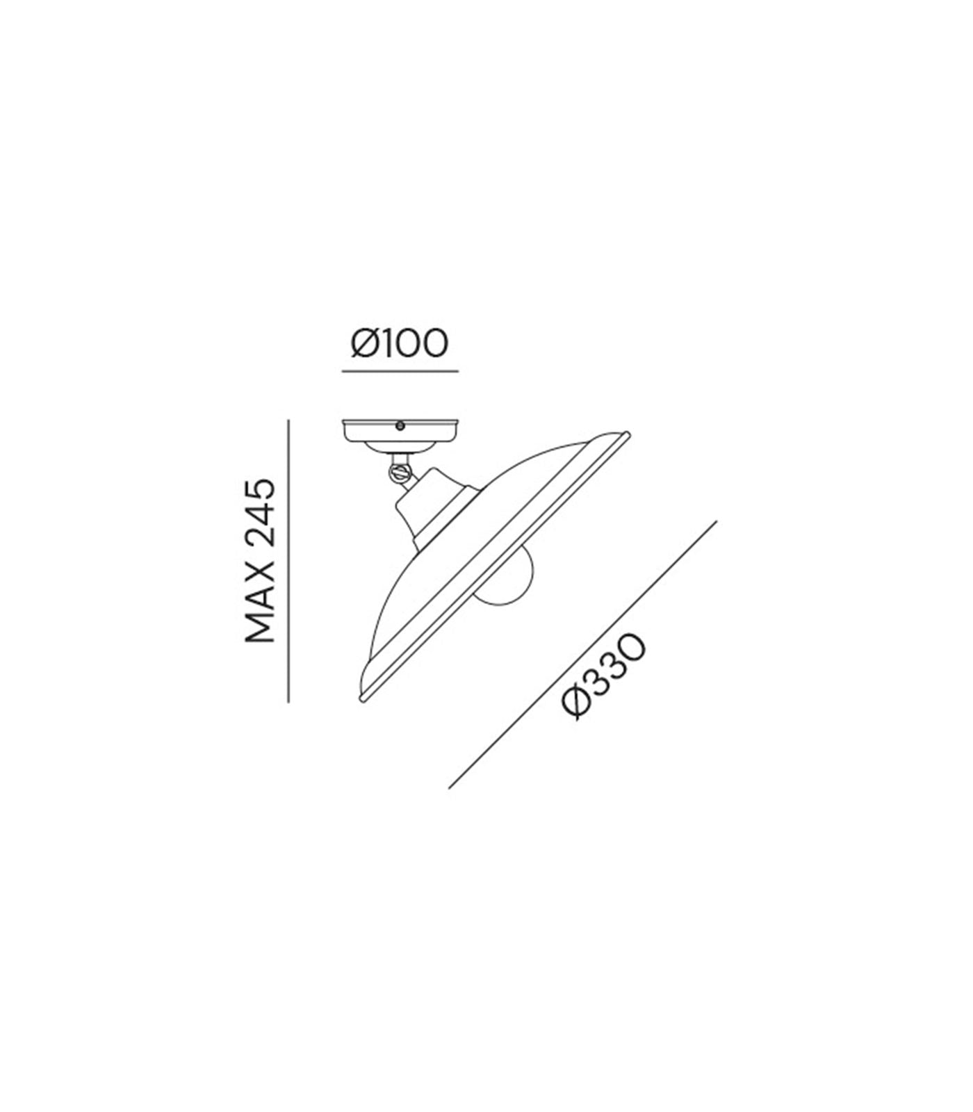 Barchessa Semi Flush Mount Light Pre Aged - IL.220.03.OR