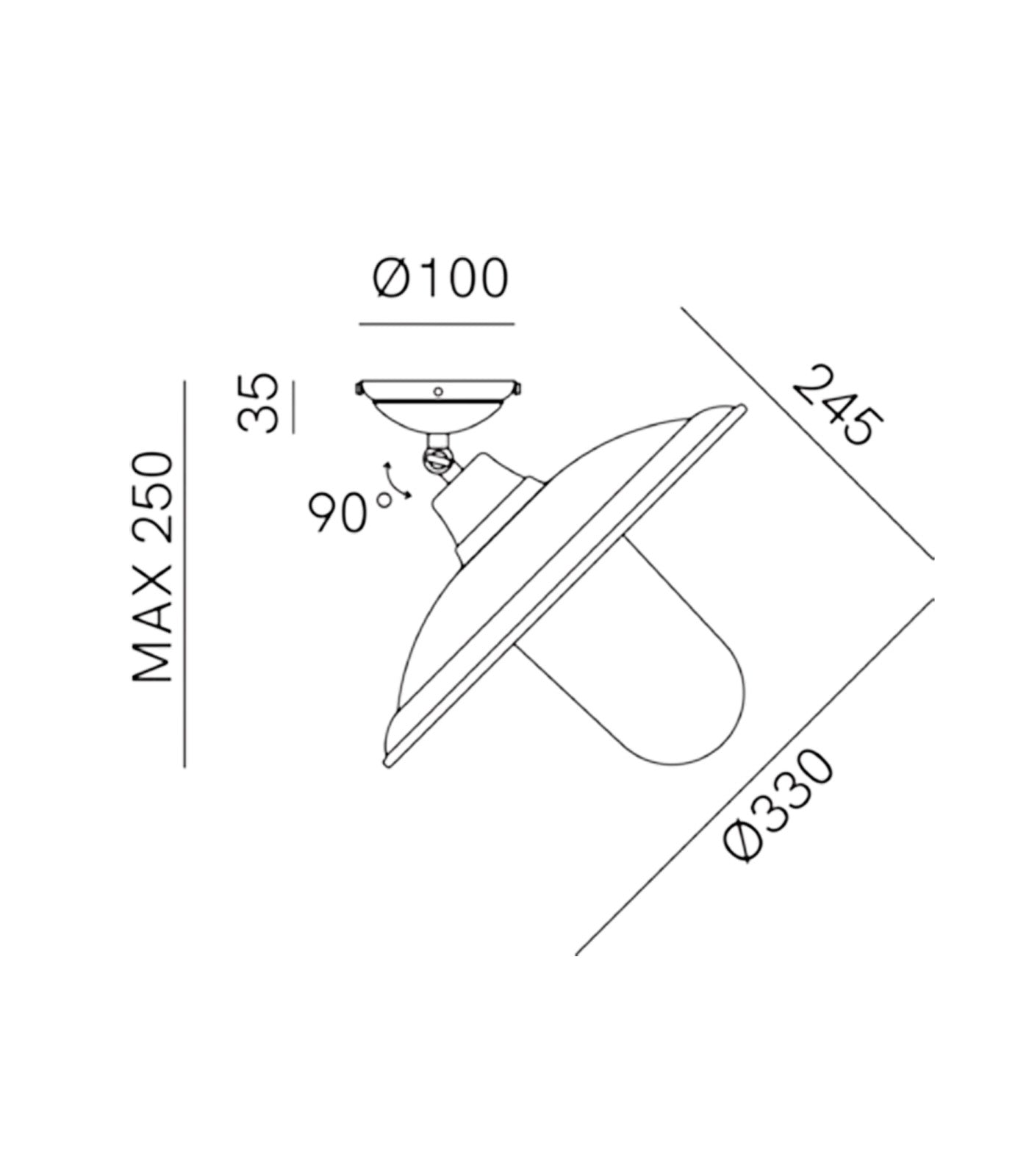 Barchessa Outdoor Semi Flush Mount Light Antique Brass & Antique Copper - IL.220.13.ORT