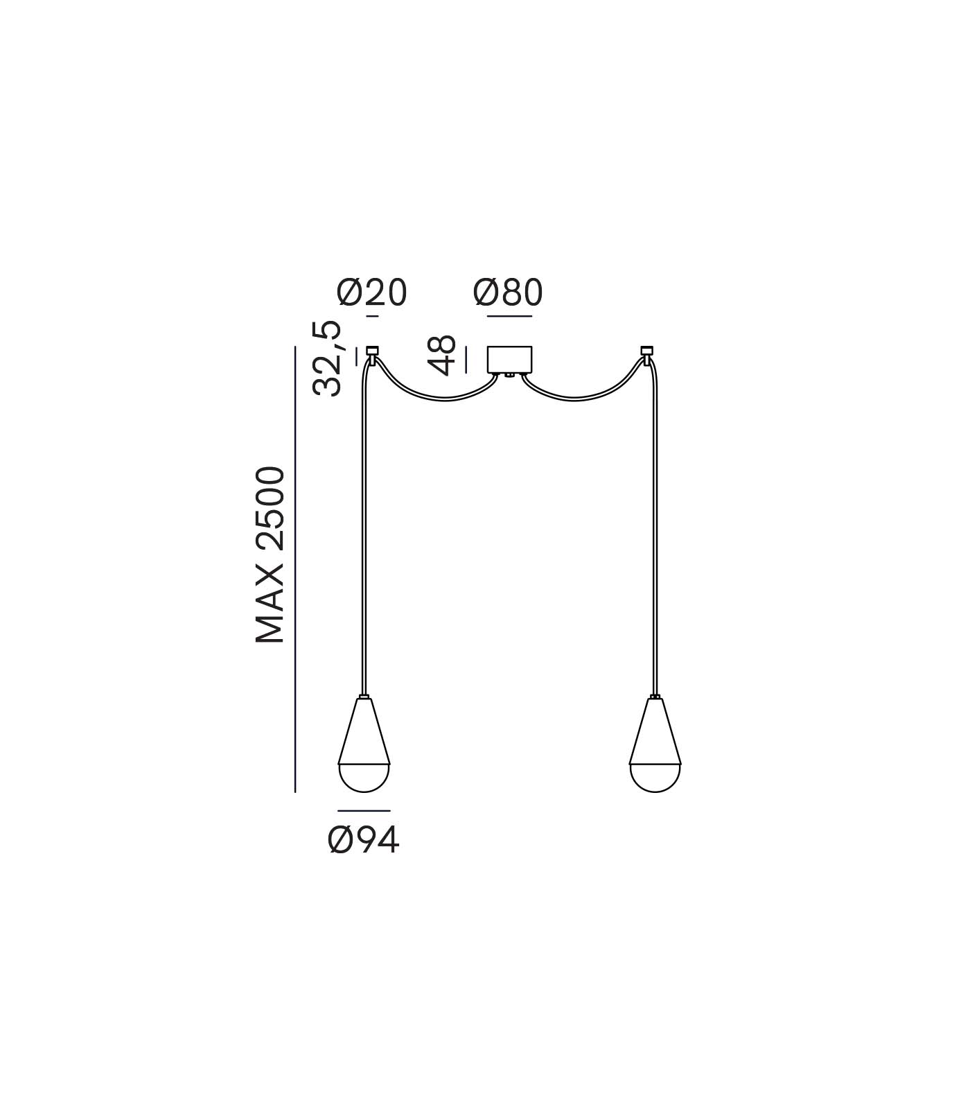 Dew Double Pendant Light Iron - IL.289.10.FFT