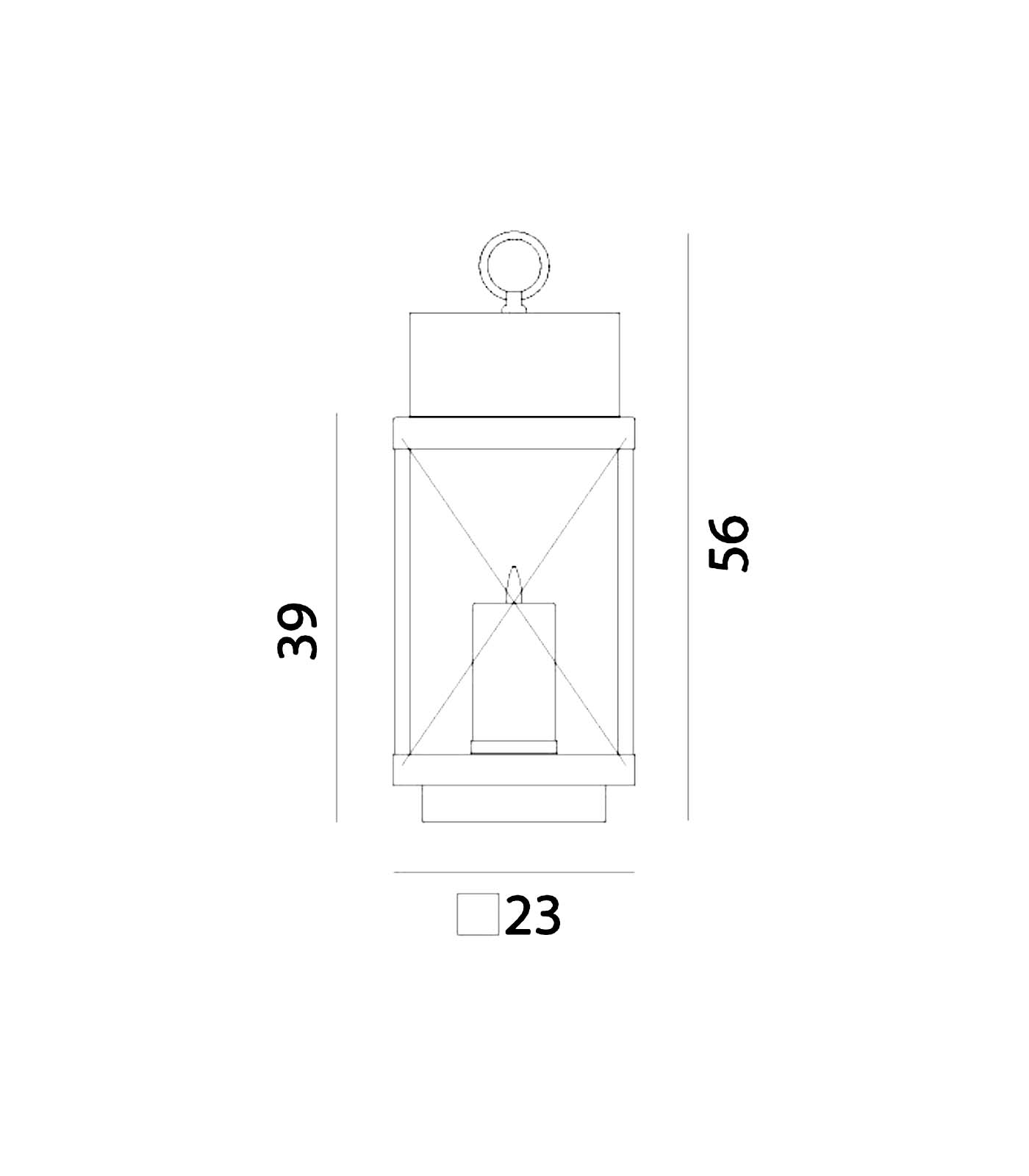 Lanterne Small Outdoor Floor Lamp Brass & Clear - IL.265.11.OO