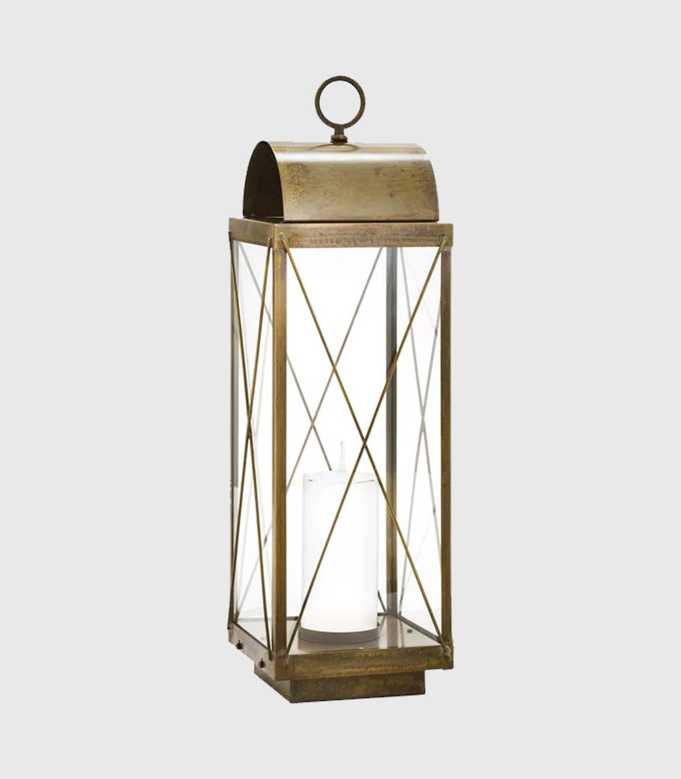 Lanterne Large Outdoor Floor Lamp Brass & Clear - IL.265.12.OO
