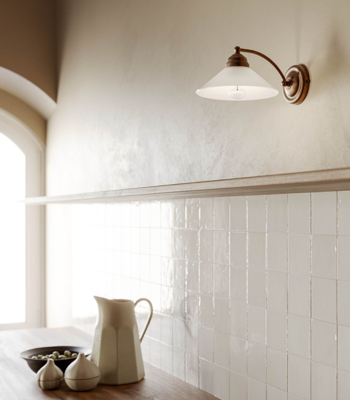 Tabia Wall Light Pre Aged & White - IL.212.17.OV