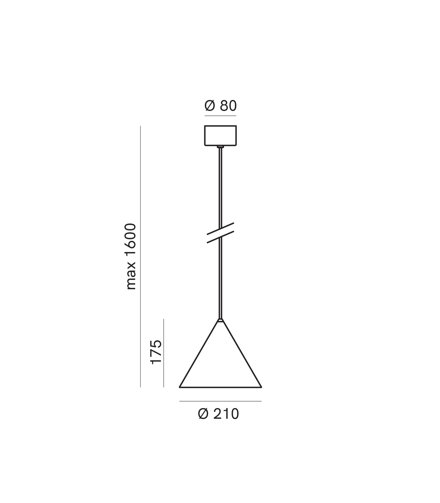 Cone Small Pendant Light Antiqued Iron - IL.286.01.FF