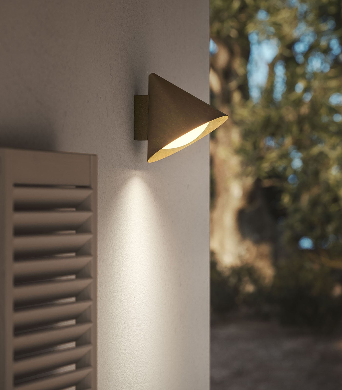 Cone Outdoor Flush Wall Light Pre Aged Brass - IL.286.16.OOB