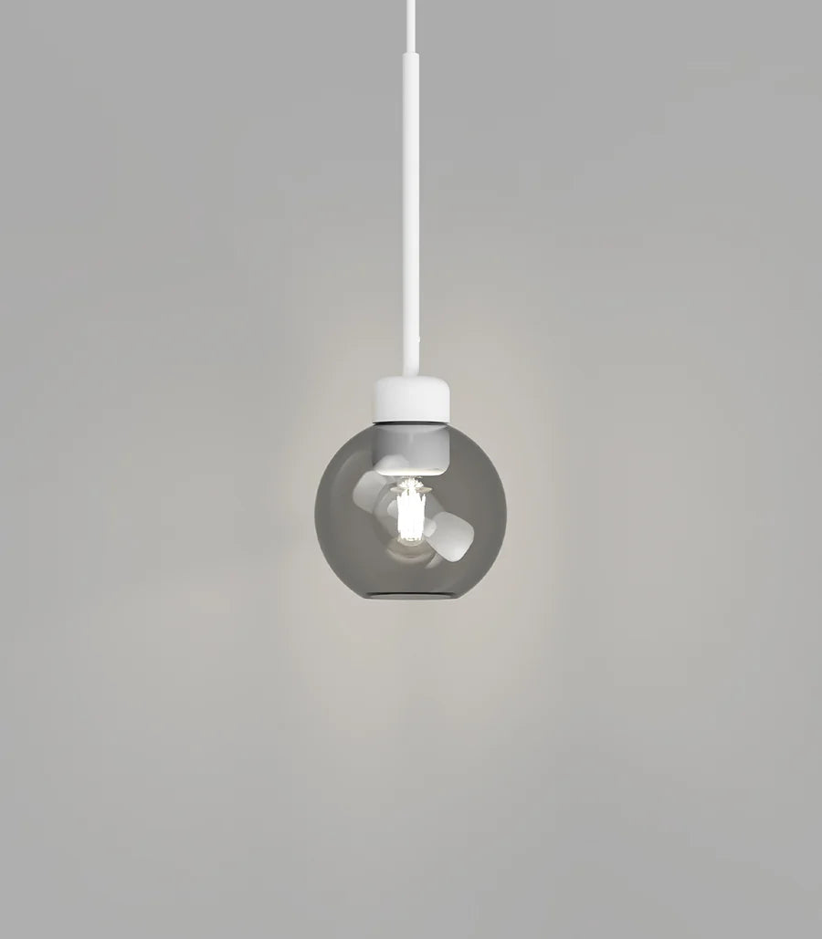 Parlour Lite Sphere Pendant Light Textured White & Smoke - LR.i02.26.WH + LR.A01.004.SM