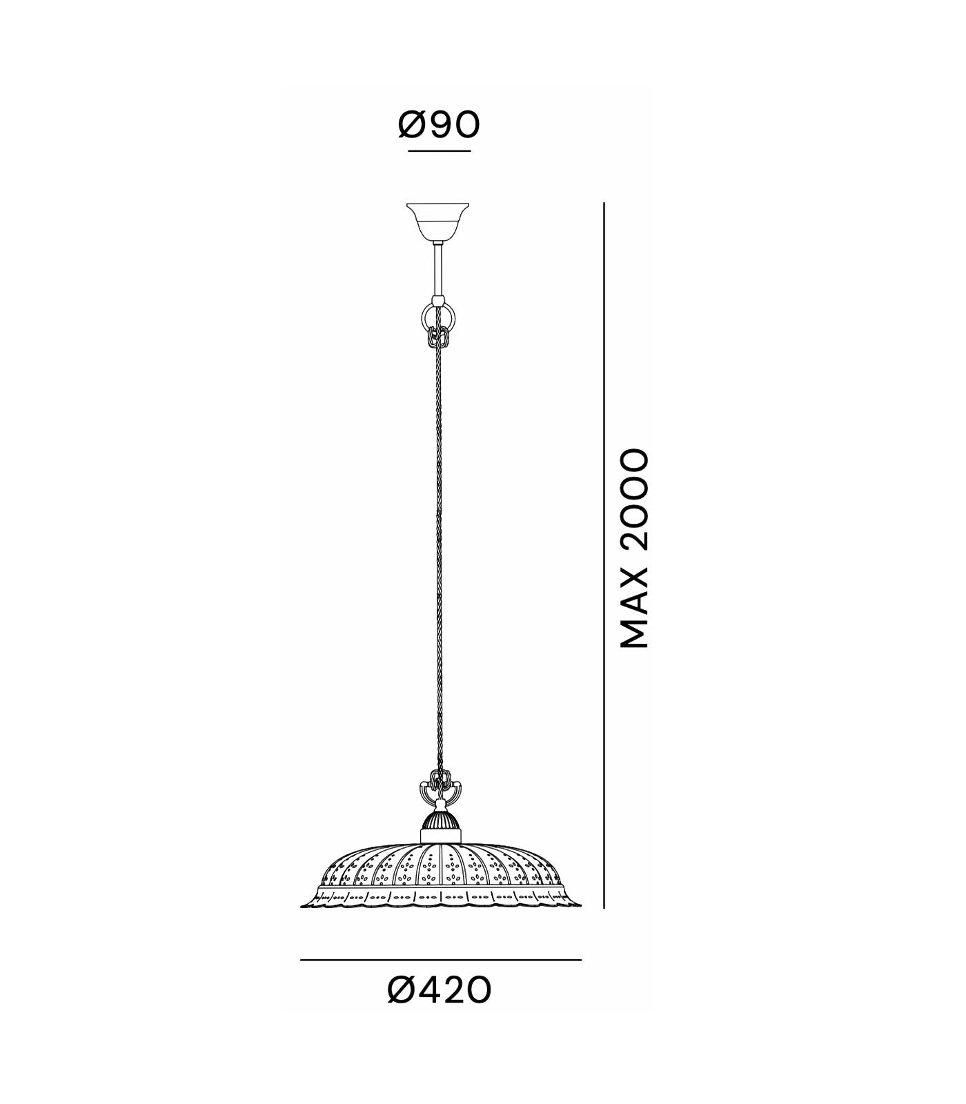 Anita Large Pendant Light Pre Aged & White - IL.061.09.OC