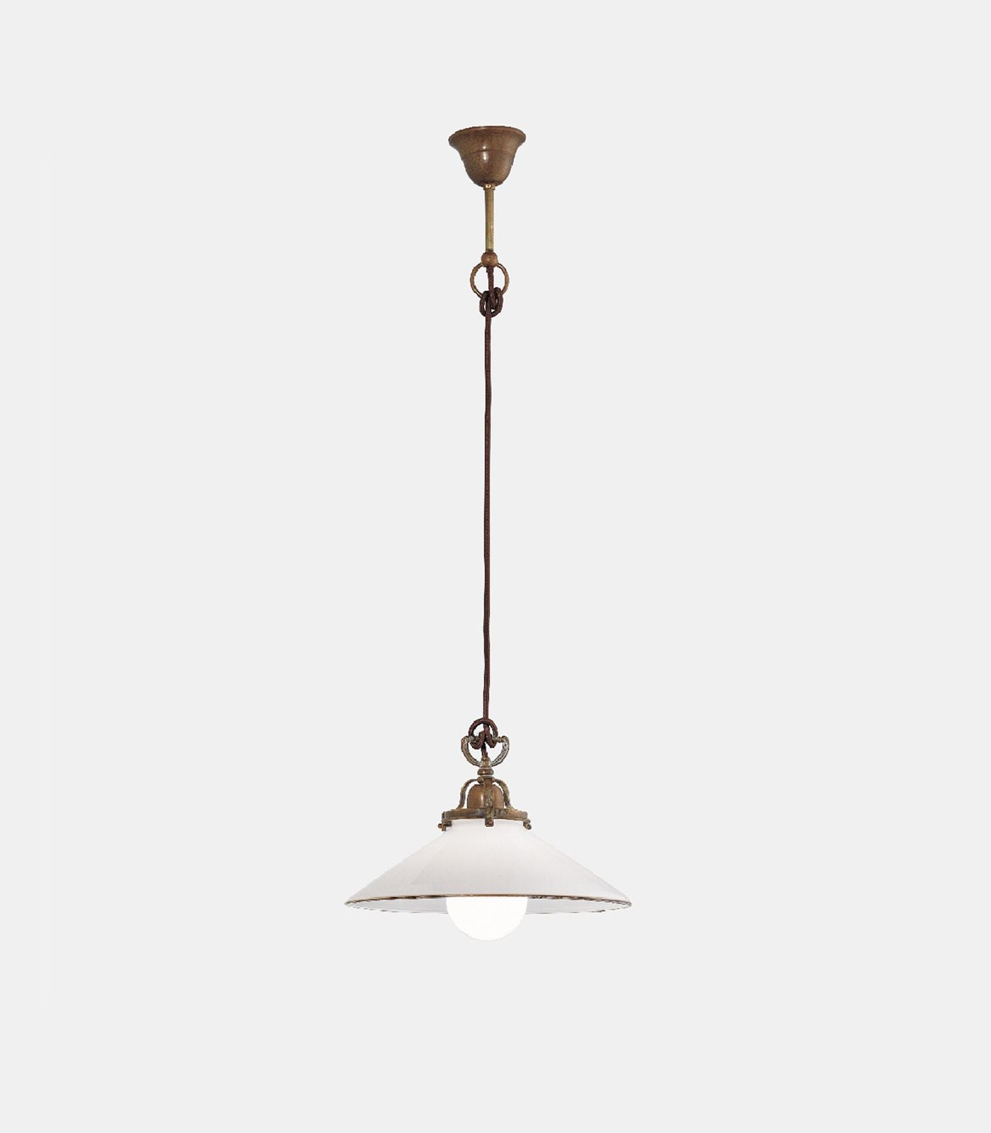 Country Pendant Light White & Brass - IL.081.10.OV
