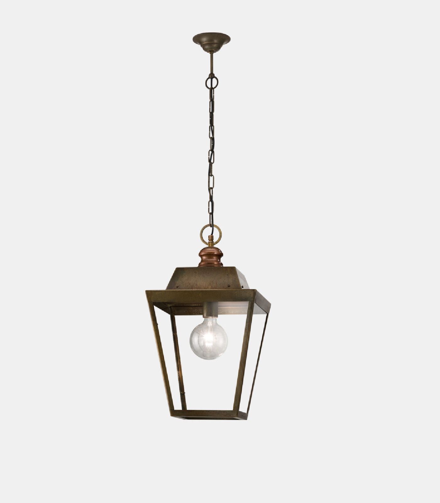 Quadro Outdoor Pendant Light Antique Brass & Clear - IL.262.51.OT
