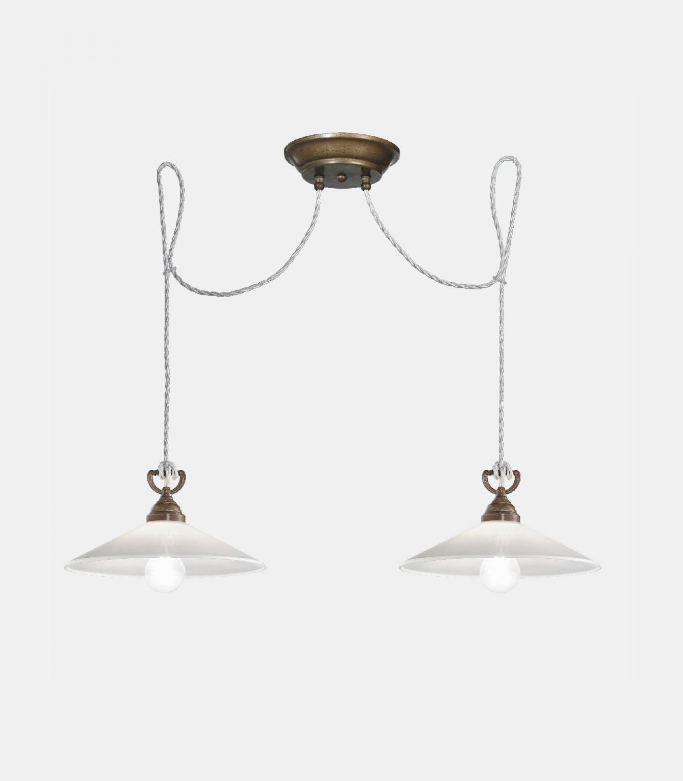 Tabia Radial Pendant Light Pre Aged & White - IL.212.10.OV