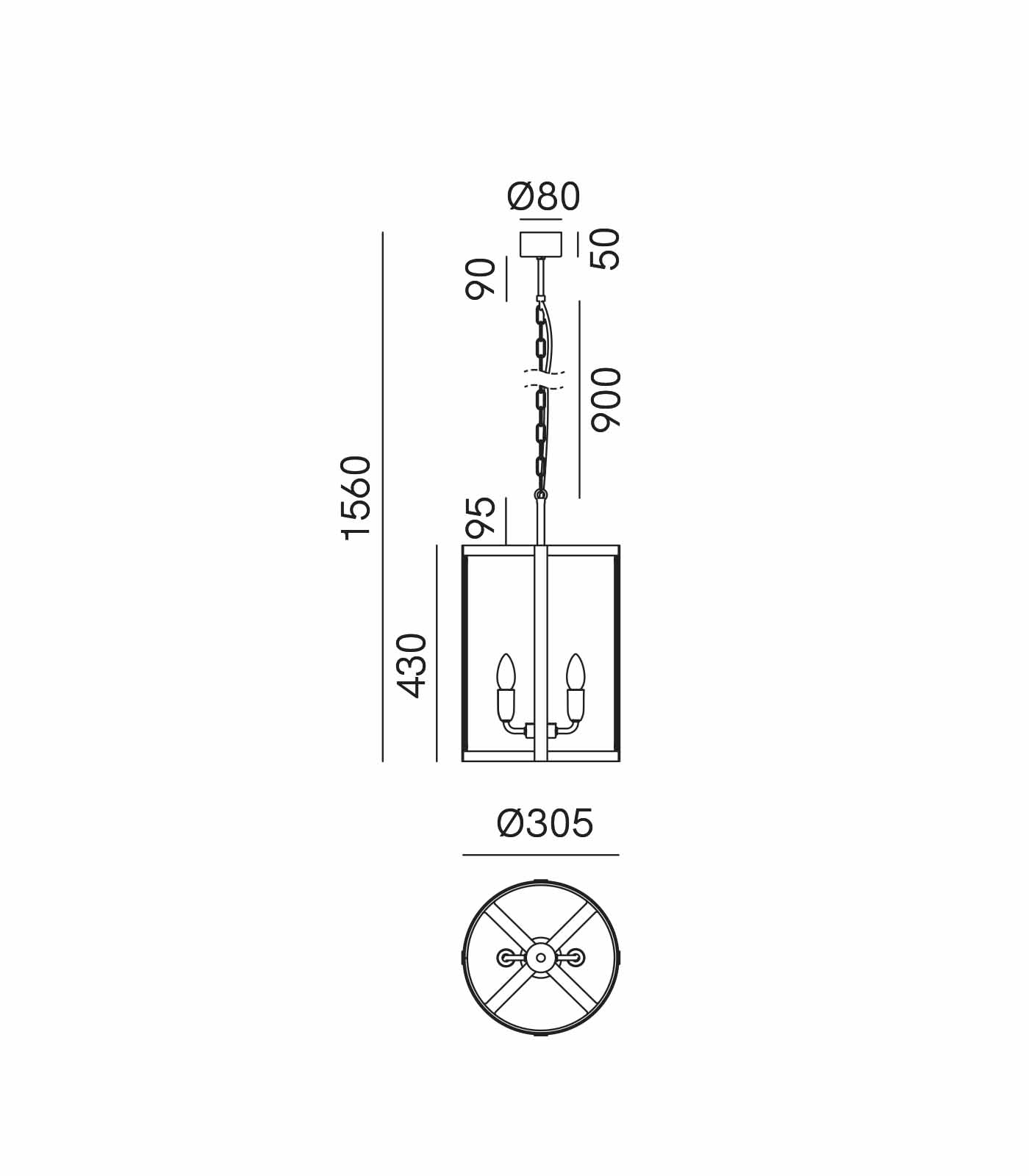 London Small Round Pendant Light Antique Iron - IL.205.35.FF