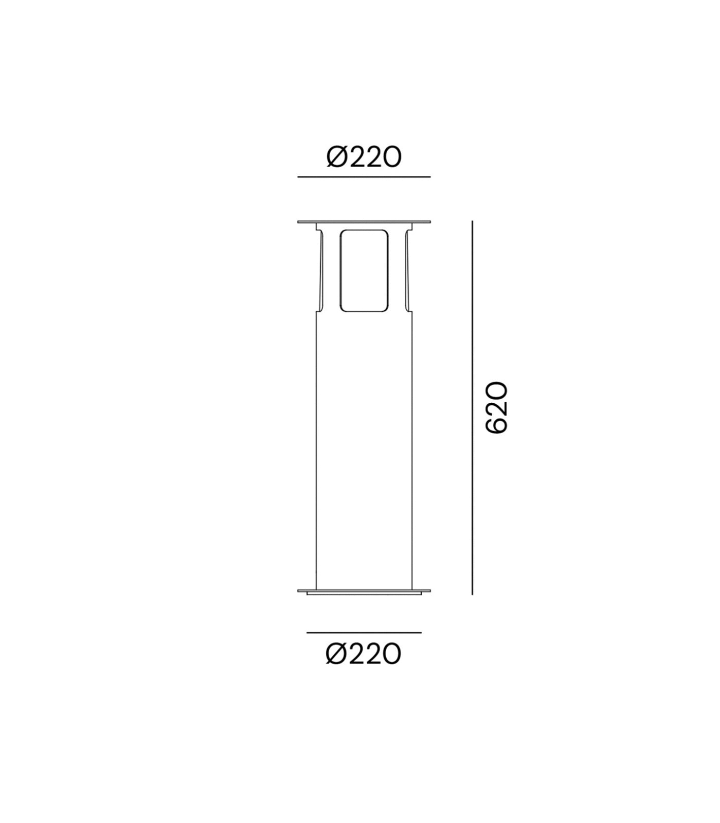 Porto Outdoor Large Bollard Light Corten - IL.258.02.FF