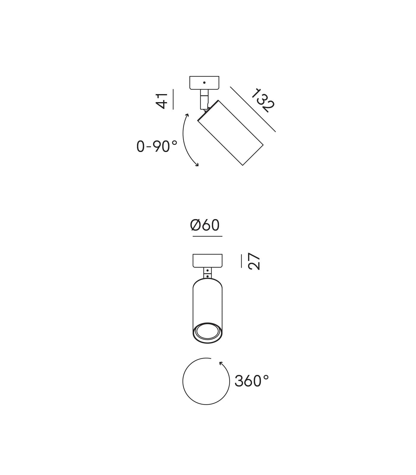Girasoli Ceiling Spotlight Antique Brass or Iron or Natural Brass - IL.208.46