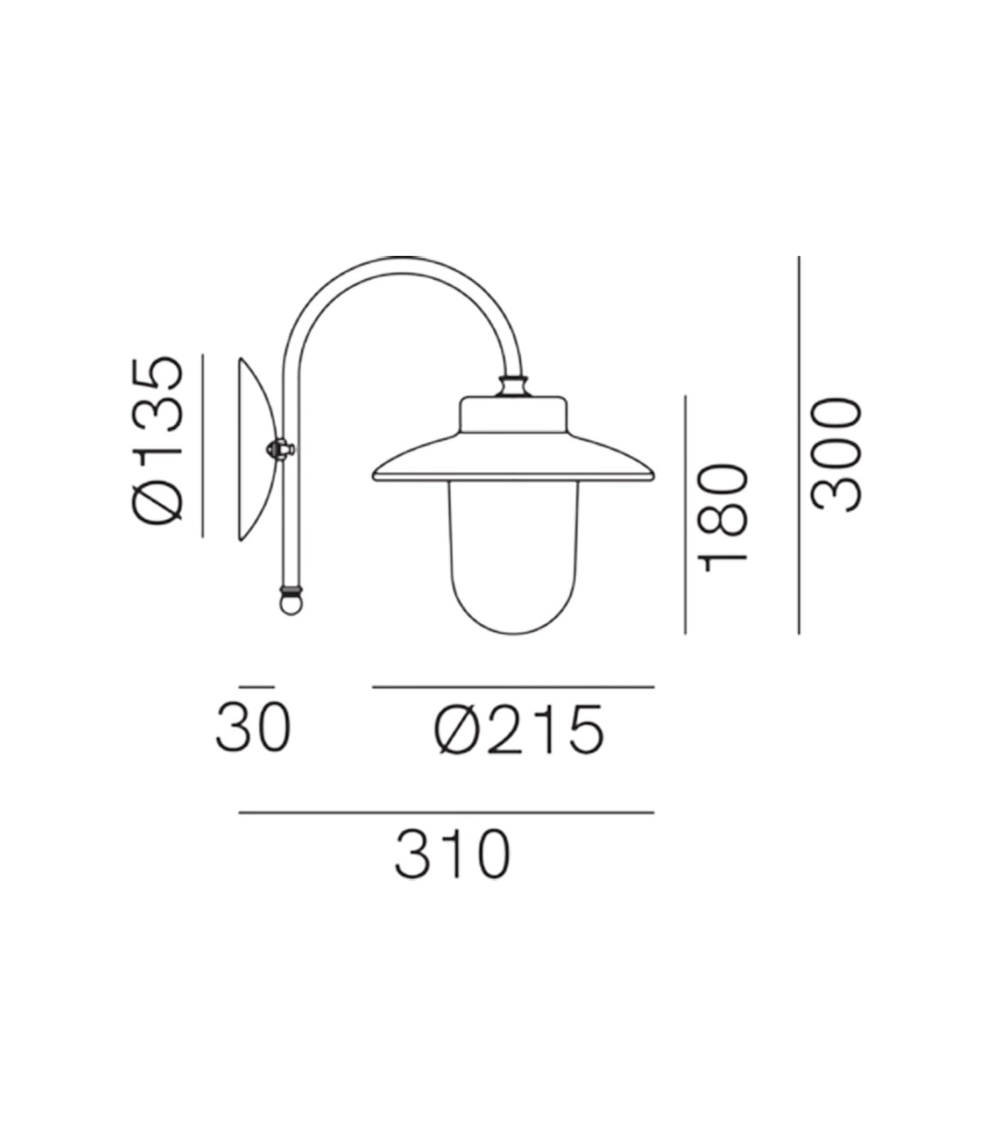 Calmaggiore Outdoor Wall Light Antique Brass & Antique Copper - IL.230.03.ORT