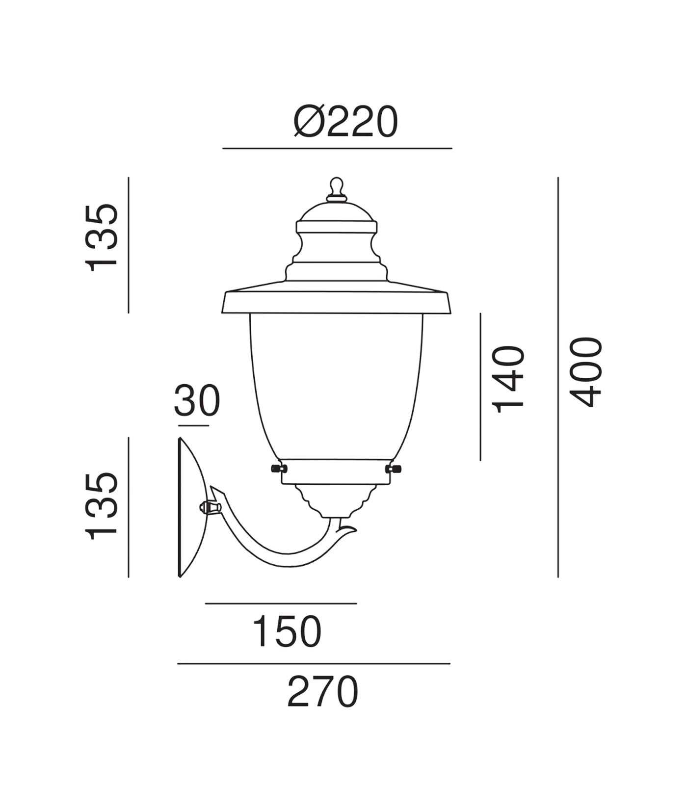 Venezia Upward Wall Light Antique Brass & Antique Copper - IL.248.05.ORT