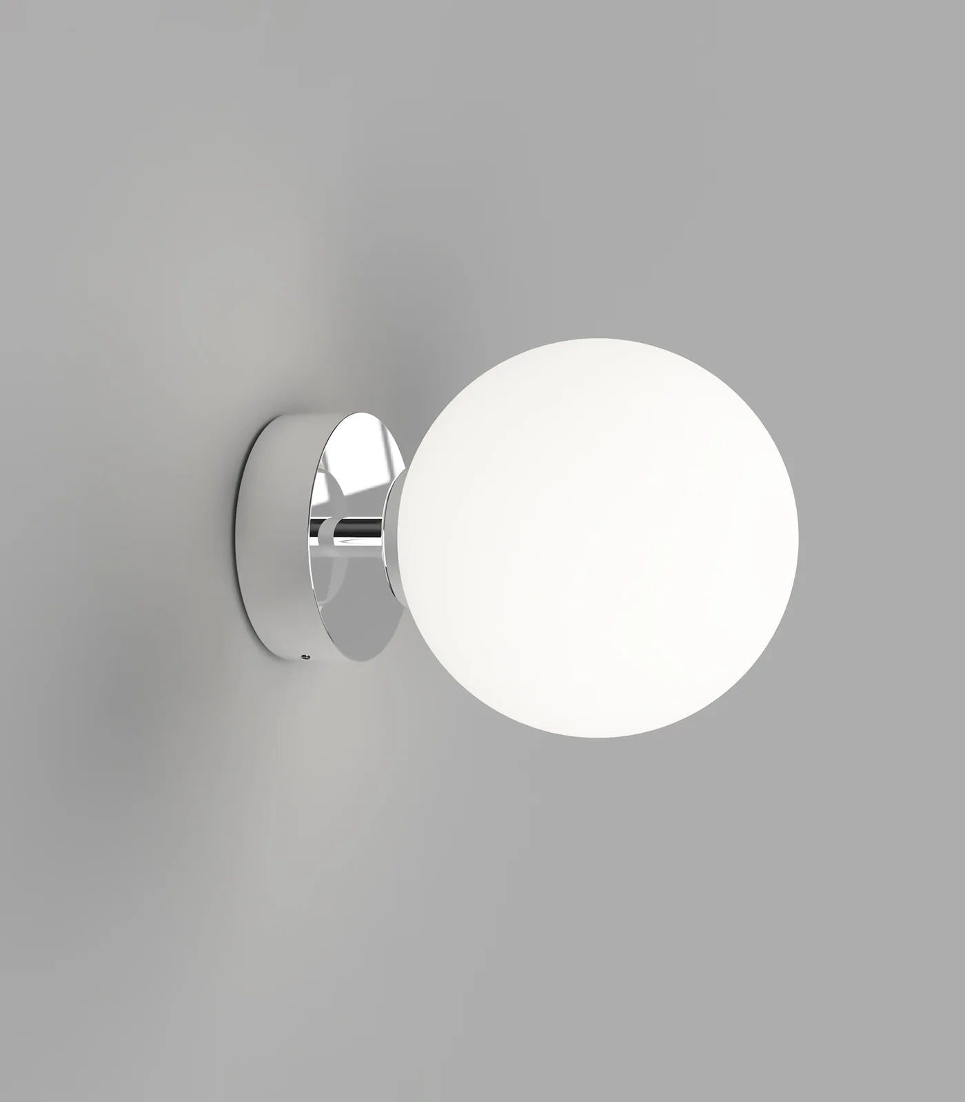 Orb Short Arm Medium Wall Light Chrome & Satin White - LR.i01.54a.CH + LR.A03.M.WH