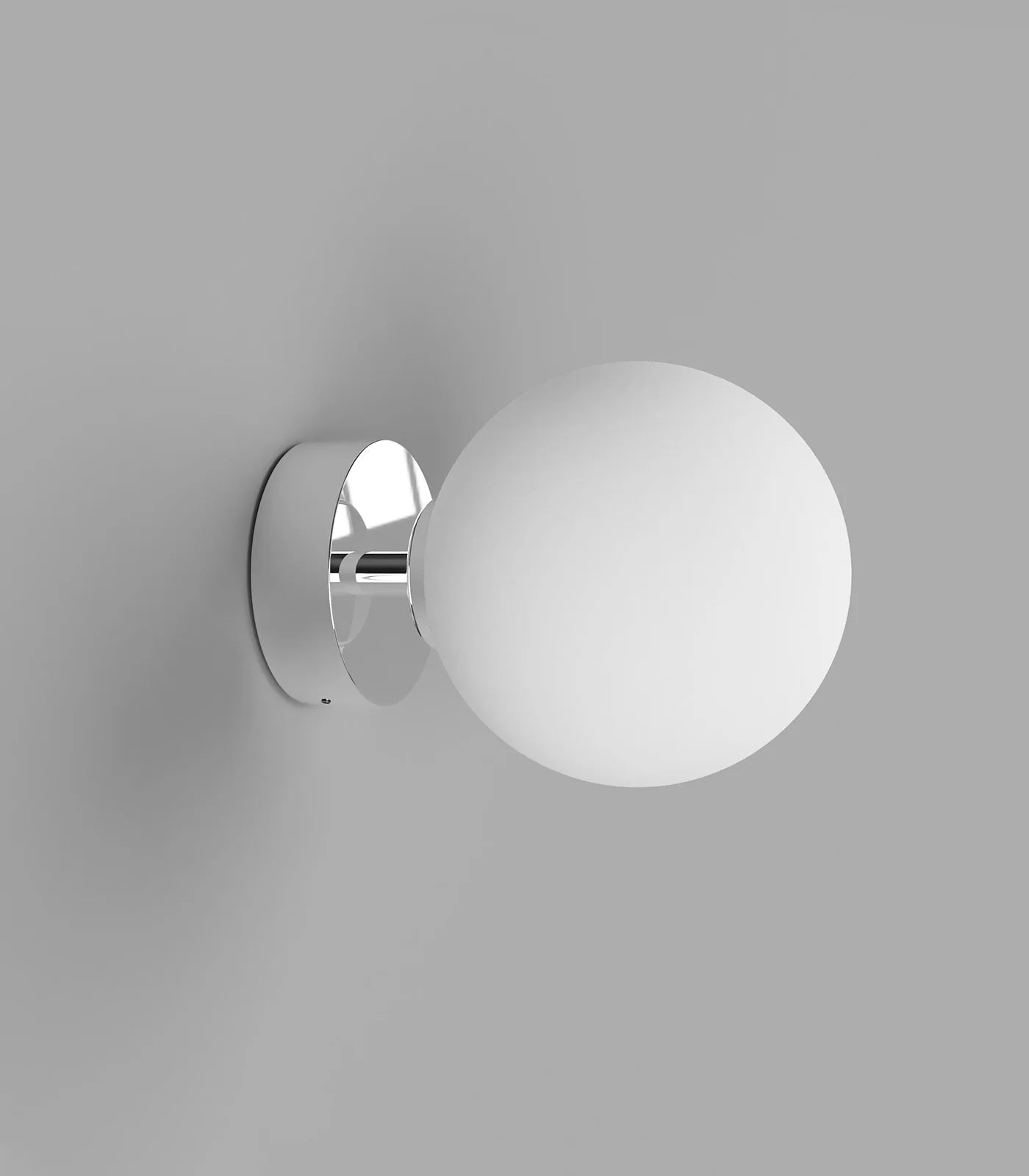 Orb Short Arm Medium Wall Light Chrome & Satin White - LR.i01.54a.CH + LR.A03.M.WH