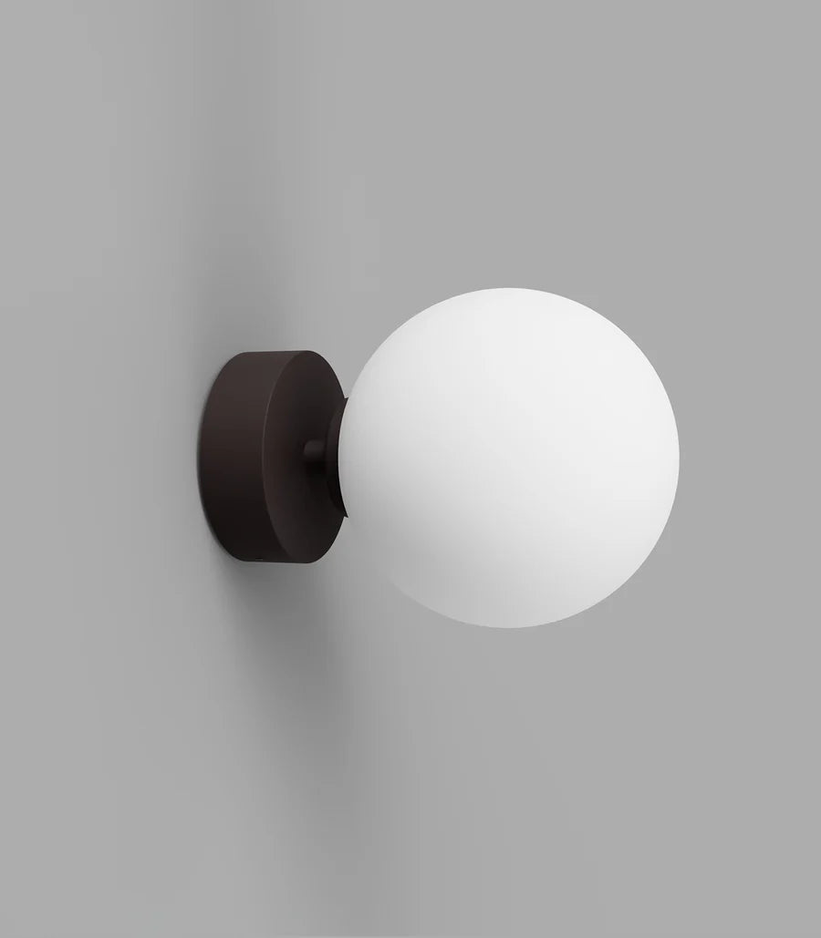 Orb Short Arm Medium Wall Light Dark Bronze & Satin White - LR.i01.54a.DB + LR.A03.M.WH
