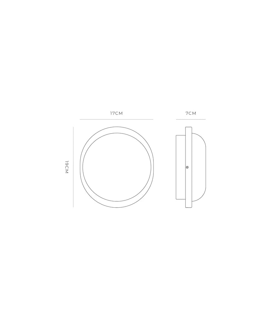 Bode Round LED Wall Light 10W 2700K Iron & White - LR.i01.85.RND.IRN