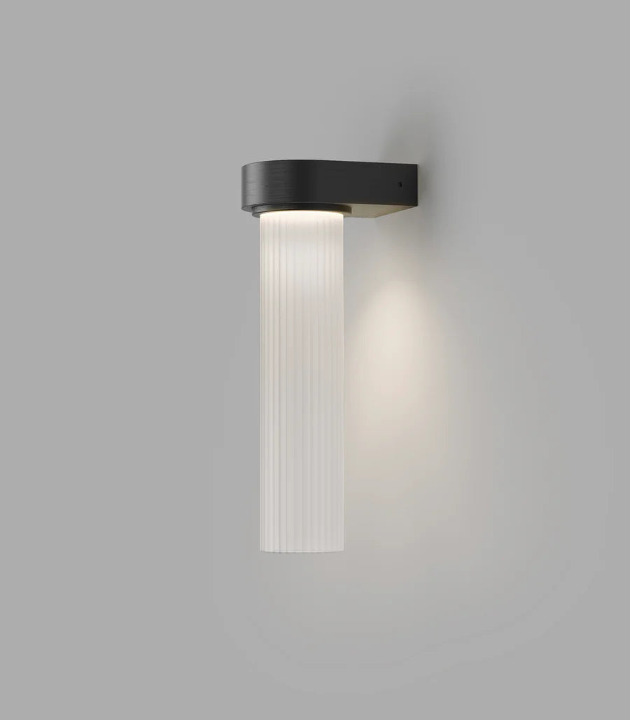 Edge LED Wall Light 4W 2700K Iron & Frosted Ribbed - LR.i01.75.IRN + LR.A05.001.FR-RIB
