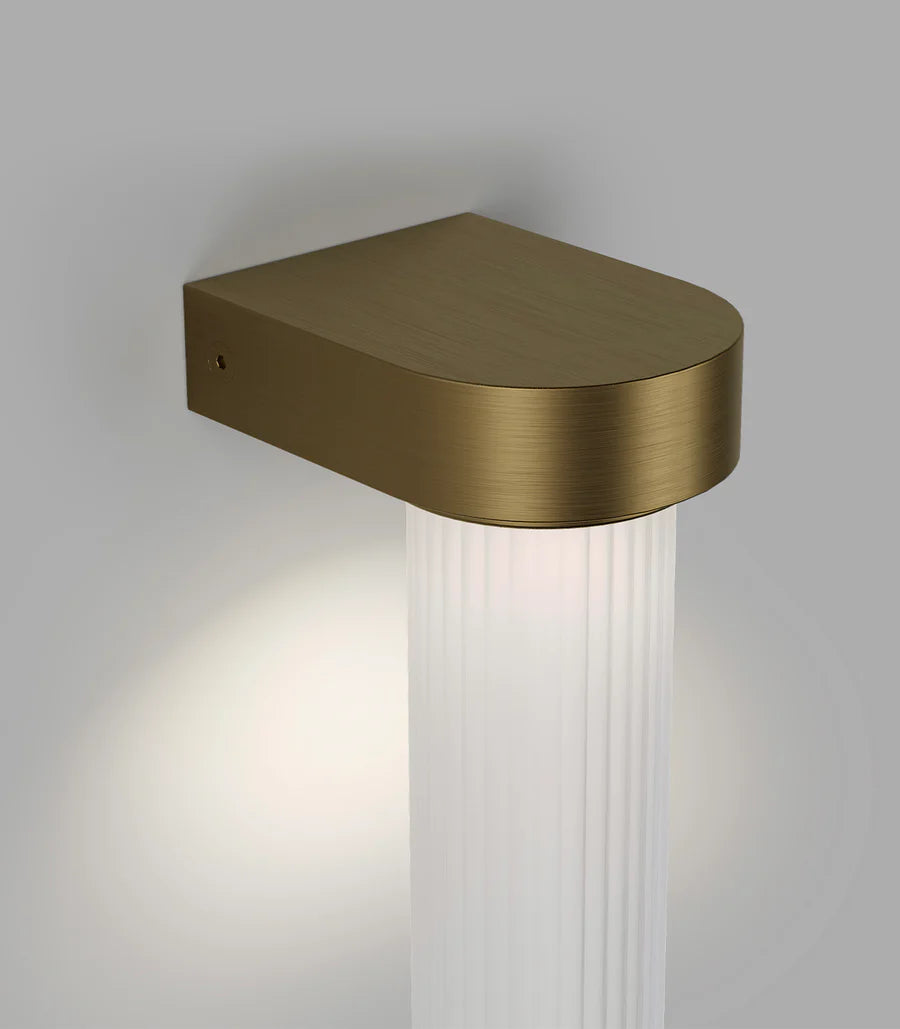 Edge LED Wall Light 4W 2700K Old Brass & Frosted Ribbed - LR.i01.75.OB + LR.A05.001.FR-RIB