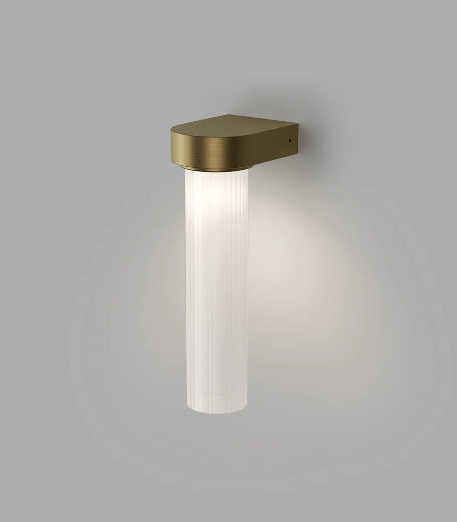 Edge LED Wall Light 4W 2700K Old Brass & Frosted Ribbed - LR.i01.75.OB + LR.A05.001.FR-RIB