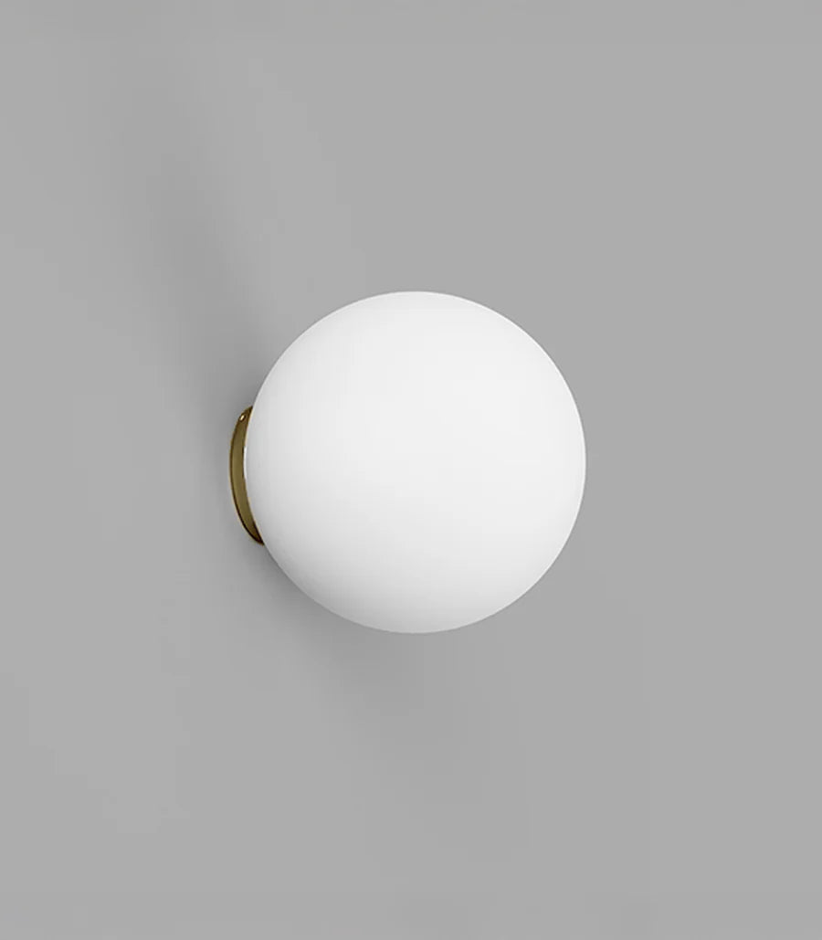 Orb Mirror Medium Wall Light Old Brass & Satin White - LR.i01.54M.OB + LR.A03.M.WH