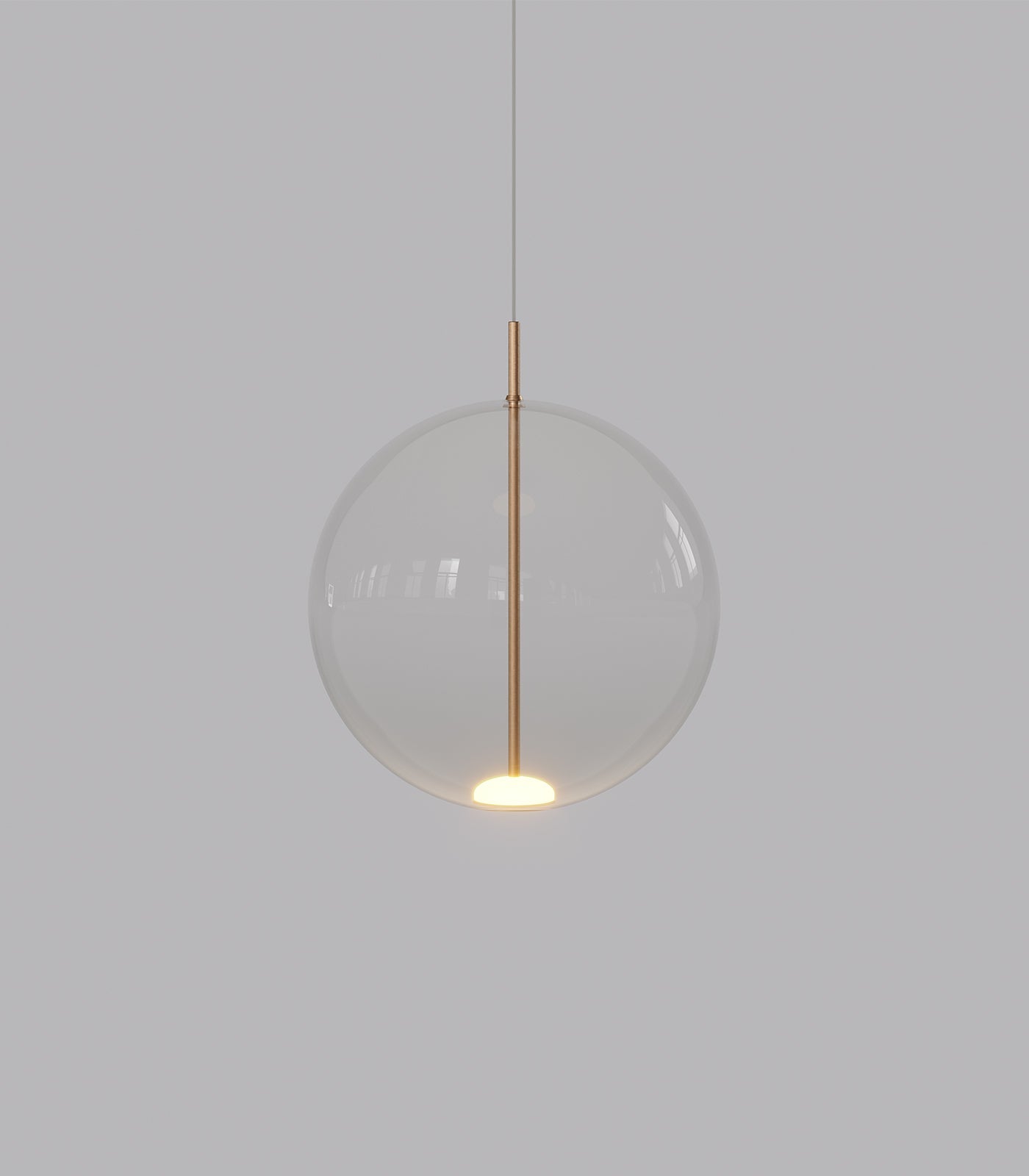 Orb Air Large LED Pendant Light Old Brass & Clear 4W Warm White - LR.i02.56.280CL.OB