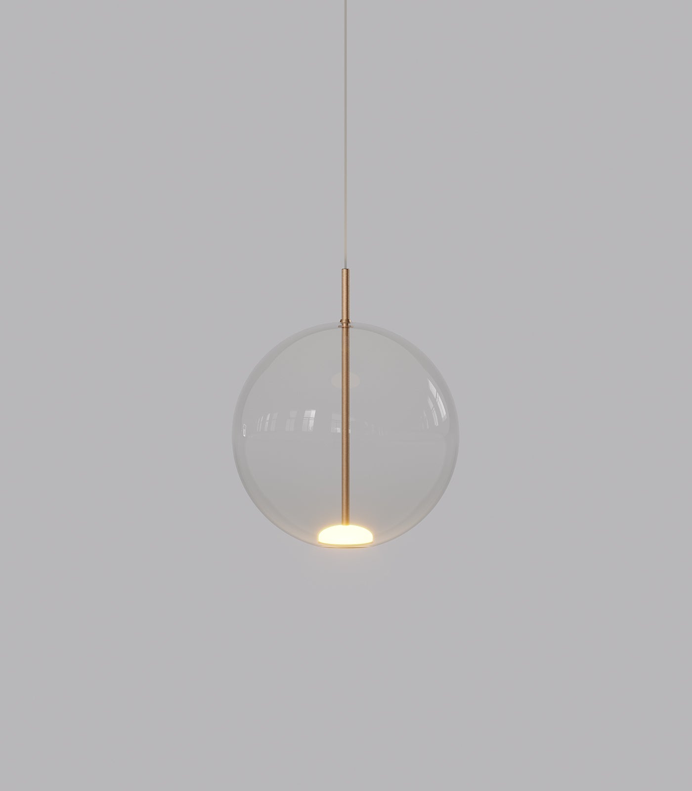 Orb Air Medium LED Pendant Light Old Brass & Clear 4W Warm White - LR.i02.56.230CL.OB
