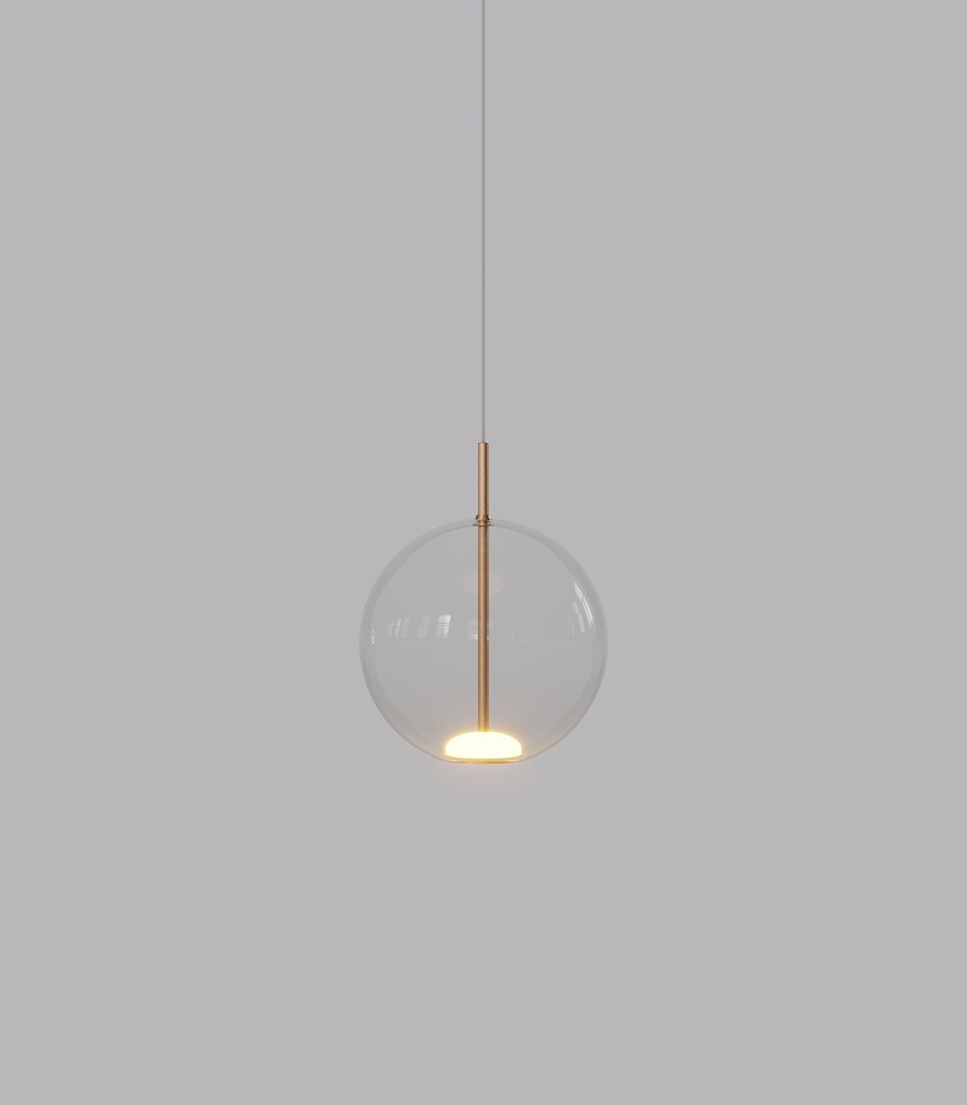 Orb Air Small LED Pendant Light Old Brass & Clear 4W Warm White - LR.i02.56.180CL.OB