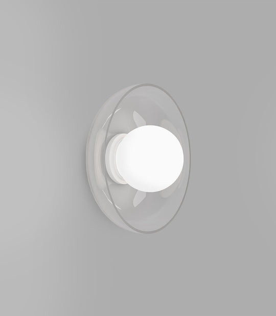 Orb Artisan Small Bathroom Vanity Light Clear & White - LR.i01.54f.M.CL + LR.i01.54M.WH + LR.A03.S.WH
