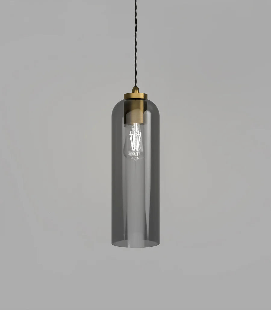 Parlour Elong Pendant Light Old Brass & Smoke - LR.i02.25.OB + LR.A01.007.SM