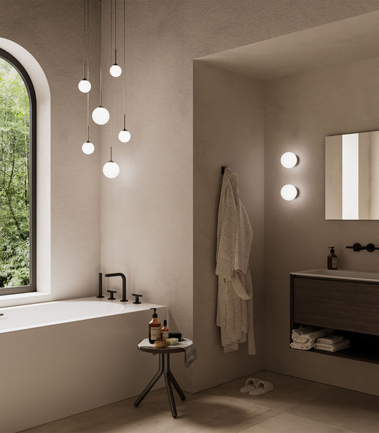 Pico Orb Medium LED Pendant Light 4W 2700K White & Old Brass - LR.i02.30.OB + LR.A03.M.WH
