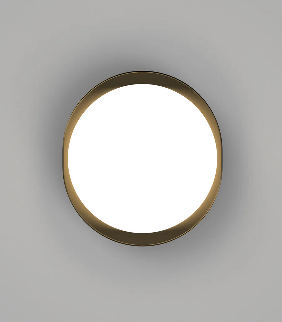 Bode Round LED Wall Light 10W 2700K Old Brass & White - LR.i01.85.RND.OB