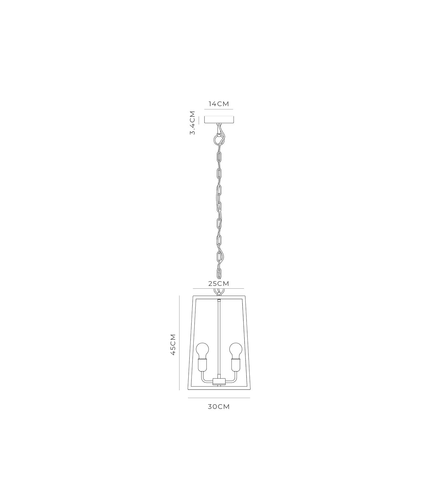 Dover Lantern Pendant 2 Light Old Bronze & Frosted - LR.i03.73.002.FR