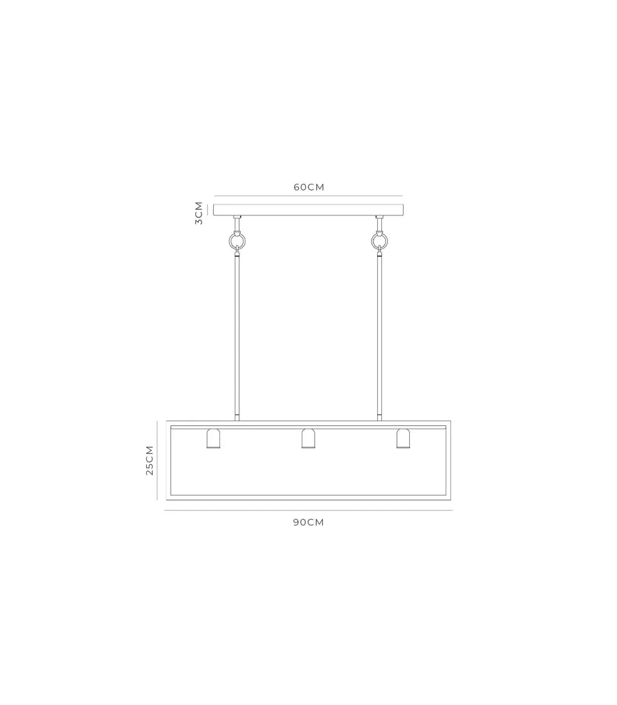 Dover Linear Pendant 3 Light Old Bronze & Frosted - LR.i02.73.009.FR