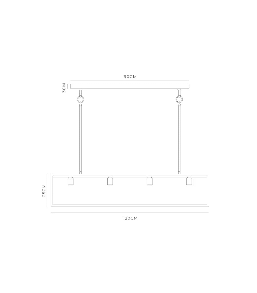 Dover Linear Pendant 4 Light Old Bronze & Frosted - LR.i02.73.008.FR