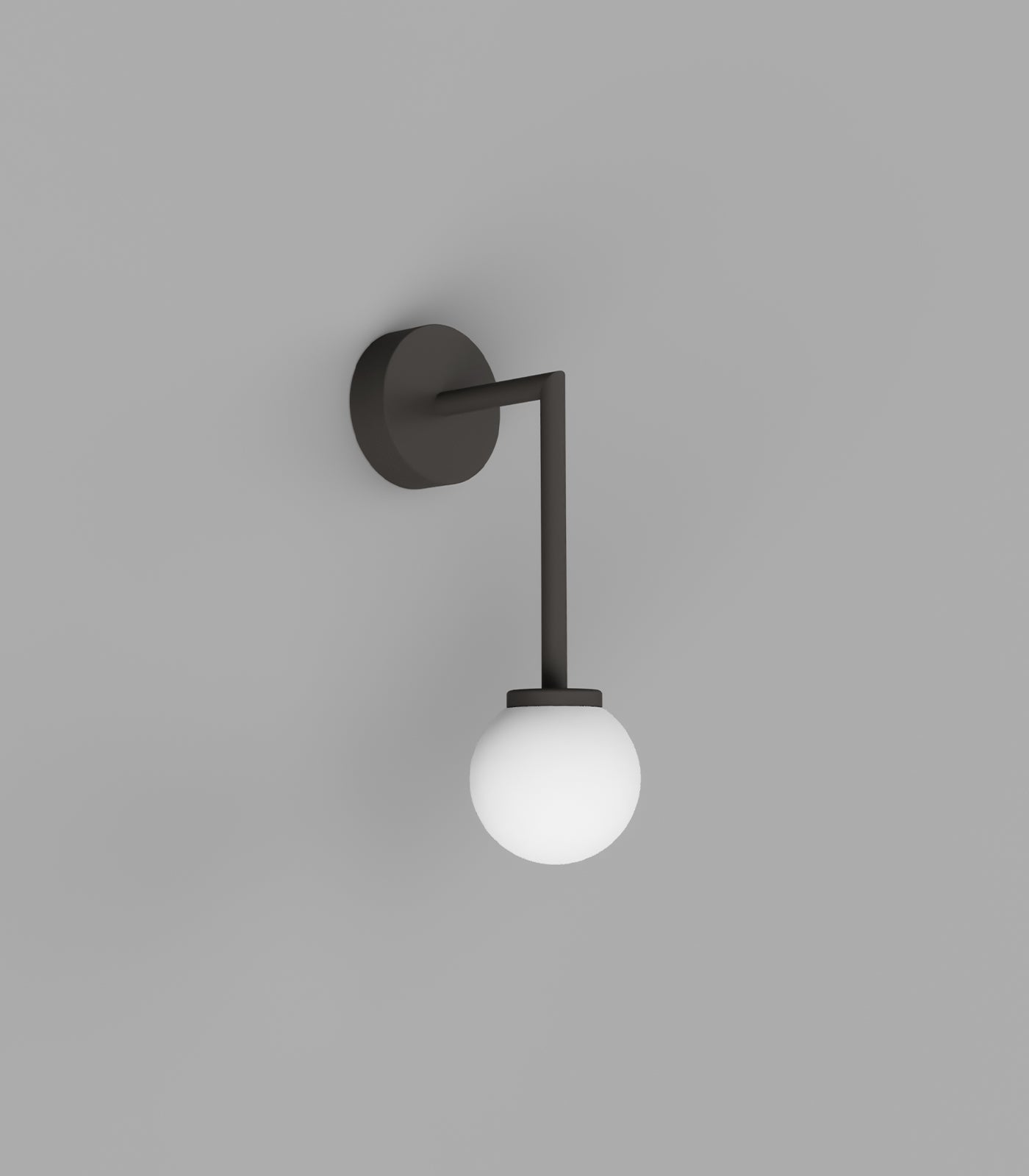 Orb 80mm Aluminium Dome Long Arm Wall Light Dark Bronze - LR.i01.54B.DB + LR.A03.S.WH