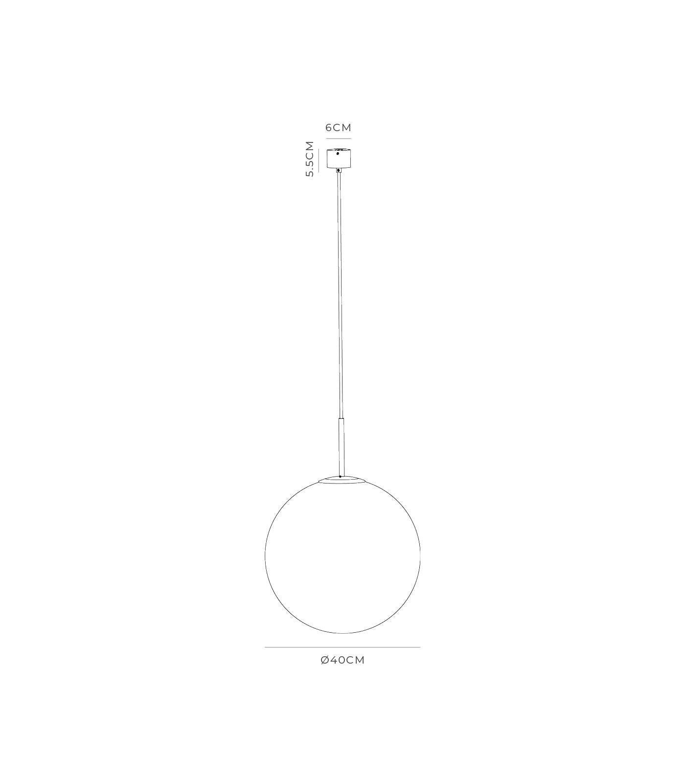 Orb Max Extra Large 400mm Pendant Light Black - LR.i02.55.XL.BL