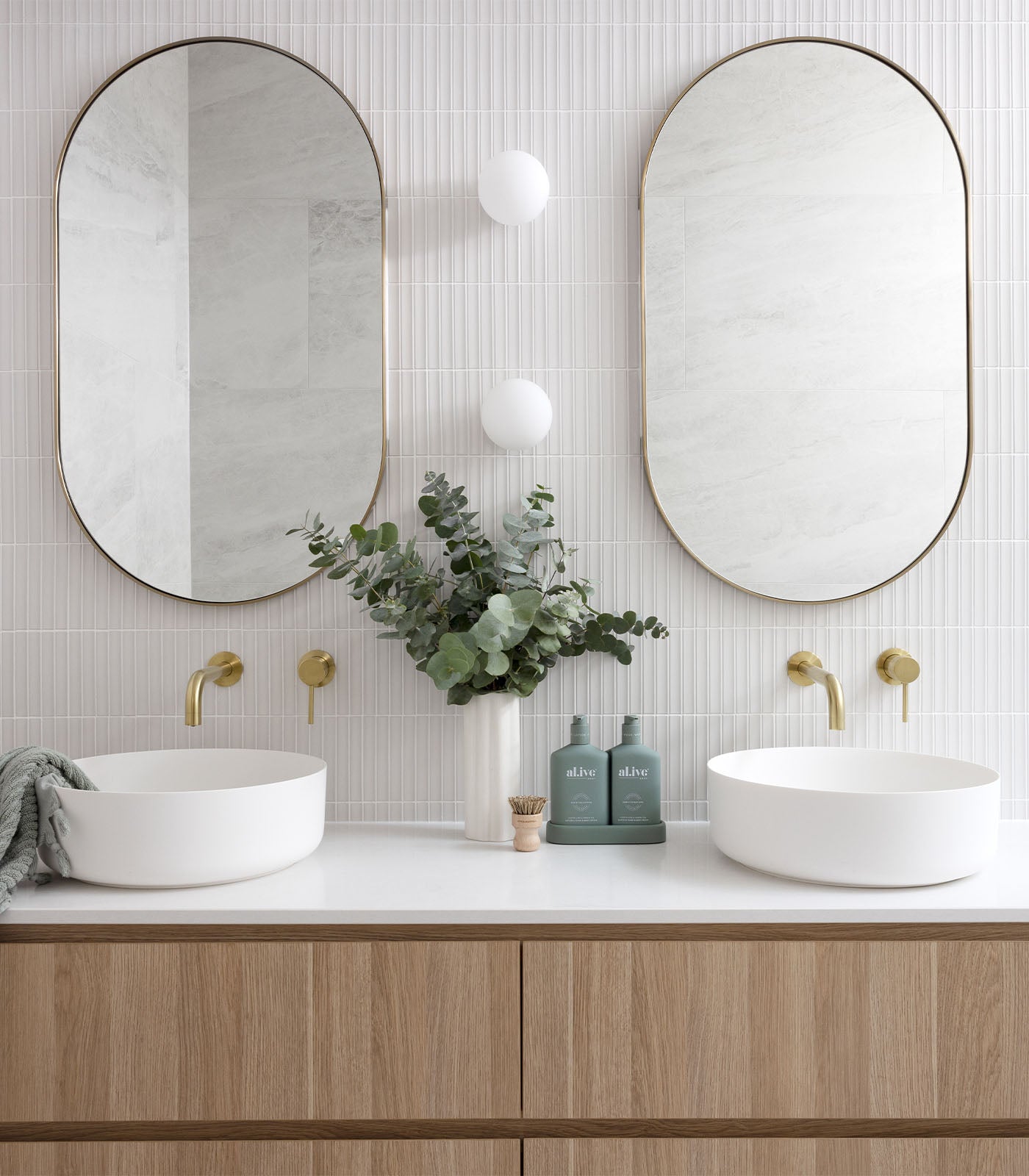 Orb Mirror Small 80mm Wall Light Chrome - LR.i01.54M.CH + LR.A03.S.WH