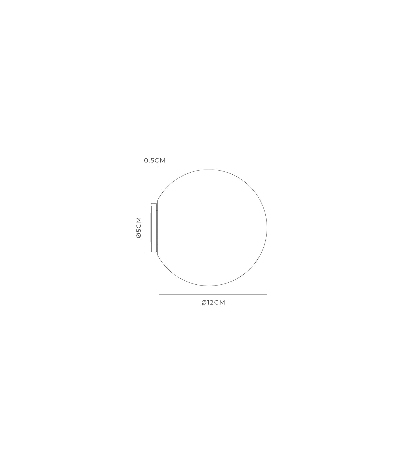 Orb Mirror Medium 120mm Wall Light Iron - LR.i01.54M.IRN + LR.A03.M.WH