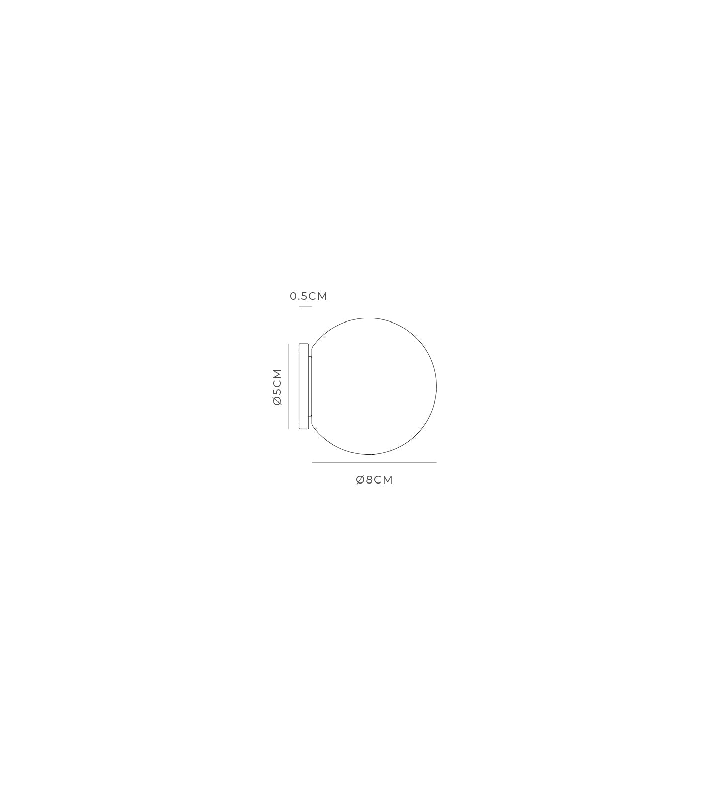 Orb Mirror Small 80mm Wall Light Chrome - LR.i01.54M.CH + LR.A03.S.WH