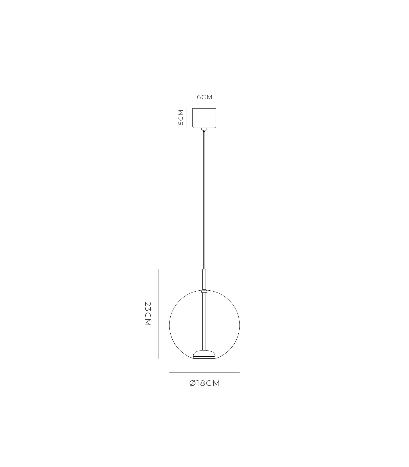 Orb Air Small LED Pendant Light Old Brass & Clear 4W Warm White - LR.i02.56.180CL.OB