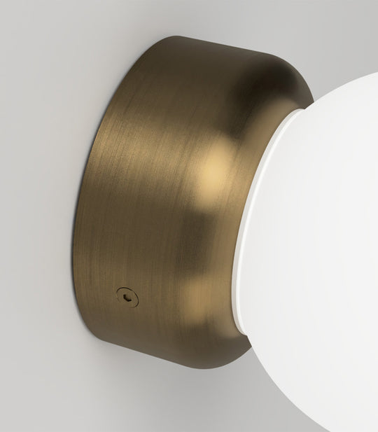 Orb Deco Medium Bathroom Vanity Light White & Old Brass - LR.i01.54d.OB + LR.A03.M.WH