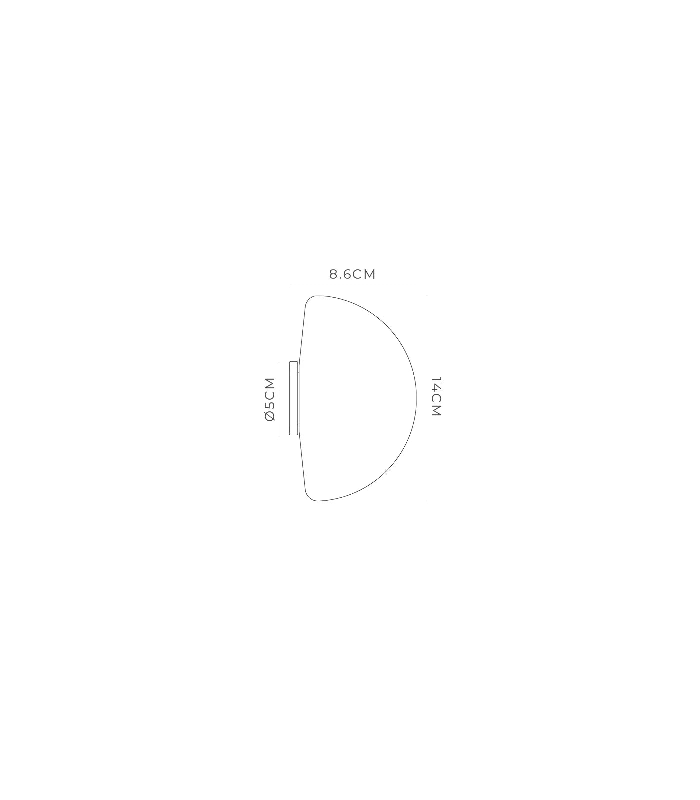 Orb 140mm Dome Mirror Aluminium Wall Light Chrome & White - LR.i01.54M.CH + LR.A03.DM.WH