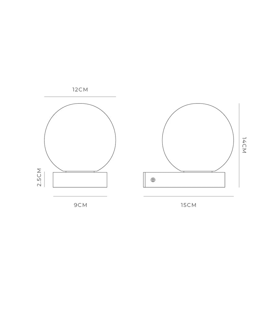 Orb Ledge Medium Wall Light Old Bronze & White - LR.E01.54.DB + LR.A03.M.WH