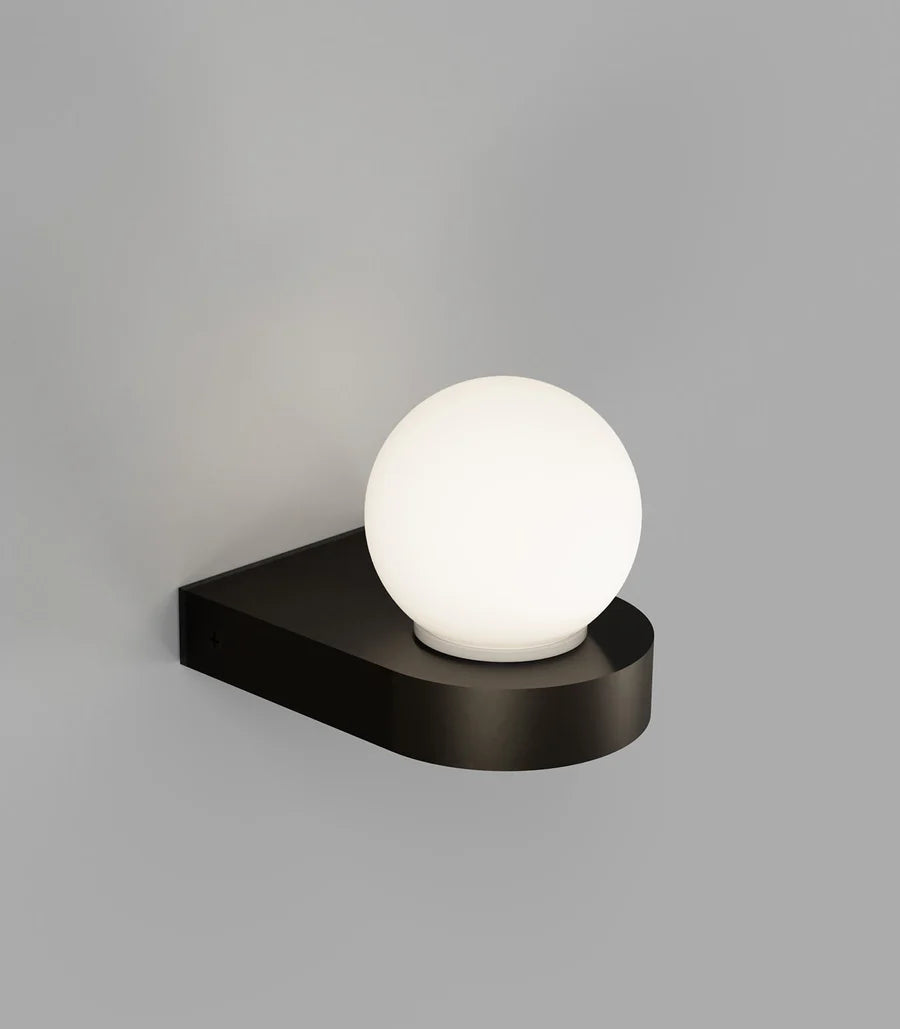Orb Ledge Small Wall Light Old Bronze & White - LR.E01.54.DB + LR.A03.S.WH
