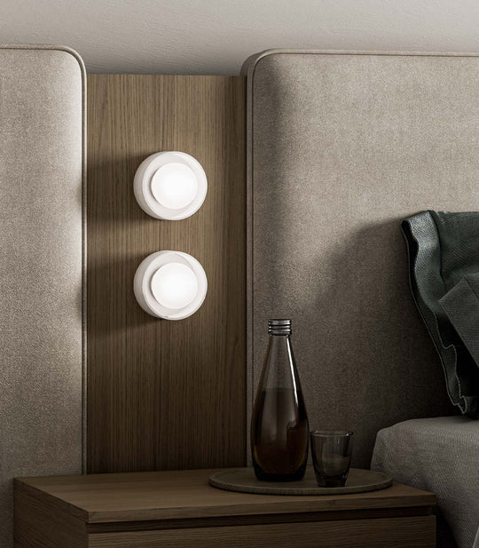 Orb Sur Ribbed Bathroom Vanity Light White - LR.i01.54e.R.WH + LR.i01.54M.WH + LR.A03.S.WH