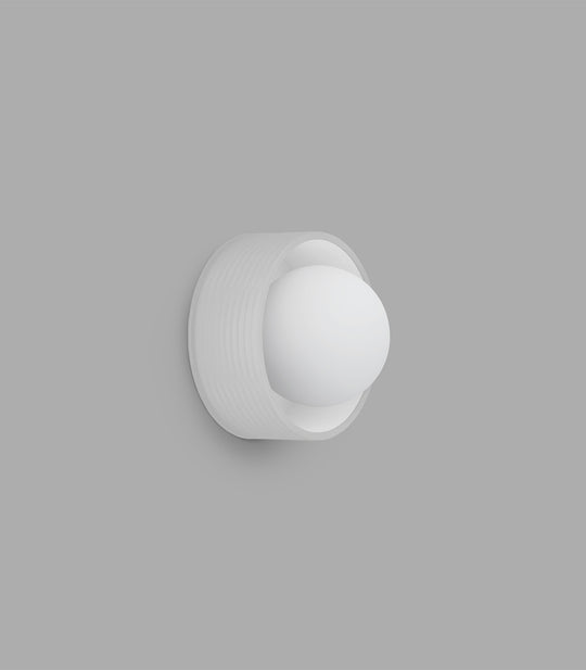 Orb Sur Ribbed Bathroom Vanity Light White - LR.i01.54e.R.WH + LR.i01.54M.WH + LR.A03.S.WH