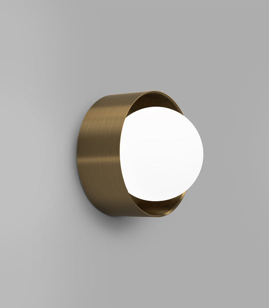 Orb Sur Medium Bathroom Vanity Light White & Old Brass - LR.i01.54e.L.OB + LR.i01.54M.OB + LR.A03.M.WH