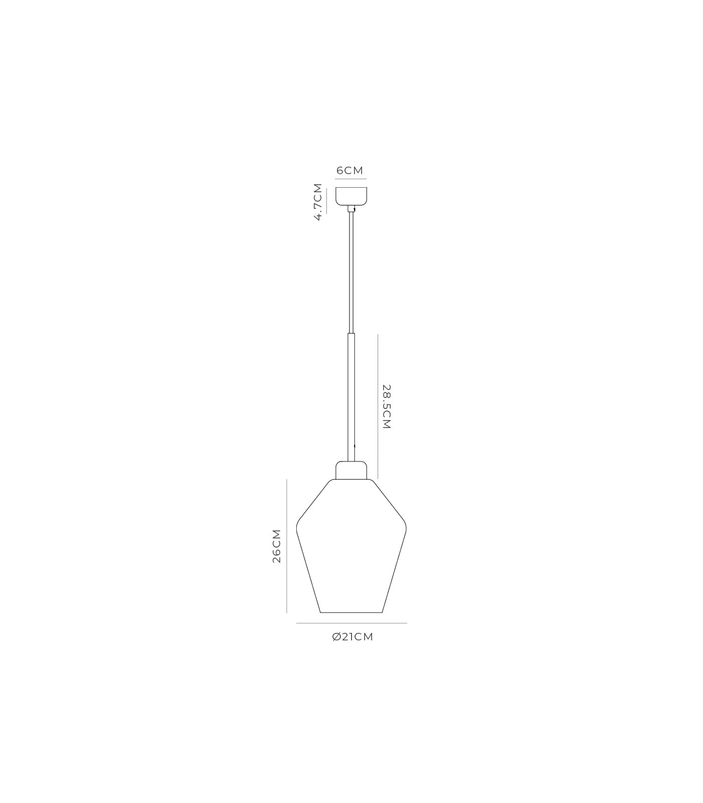 Parlour Lite Geo Pendant Light White & Clear - LR.i02.26.WH + LR.A01.005.CL